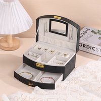 Yiwu boîte à bijoux mignon voyage en cuir anneaux de rangement boucles d'oreilles collier bijoux organisateur rose enfant cadeau bijoux emballage boîte