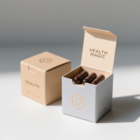 Customized Product Small Box , Plain White Cardboard Paper Box for Medicine Supplement Bottle Packaging