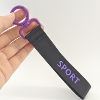 Porte-clés personnalisé en polyester tissé avec logo, « Retirer avant le vol », pour sacs et vêtements, cadeau promotionnel, OEM, faible MOQ