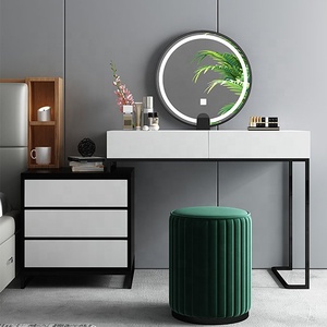 Tocador Moderno de Madera Maciza con Cajones Blanco y Negro - Product Image 2