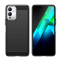 Coque arrière souple antichoc robuste en TPU avec fibre de carbone de luxe, anti-traces de doigts et électroplaquée pour F34 5G A31/A32 4G
