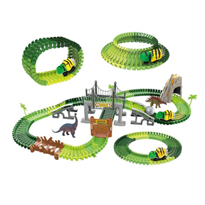 Pista <span class=keywords><strong>de</strong></span> Plástico Educativa para Niños, Bloques <span class=keywords><strong>de</strong></span> Construcción <span class=keywords><strong>de</strong></span> Ferrocarril <span class=keywords><strong>de</strong></span> Alta Velocidad, Modelo <span class=keywords><strong>de</strong></span> Pista Eléctrica con Animales, Dinosaurios y Montañas - Product Image 6