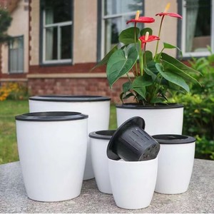 12cm self watering cheap flower pot containers china flower pots manufacturer flowerpots plant containers Greenhouses pots