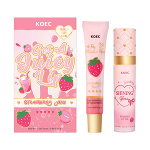 Set de Bálsamo <span class=keywords><strong>Labial</strong></span> Humectante Vegano Personalizado con Jugo de Fresa KOEC, con Manteca de Karité, Voluminizador e <span class=keywords><strong>Hidratante</strong></span>, para Día/Noche - Product Image 6