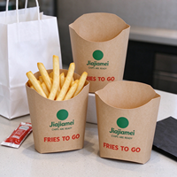 Gobelets à frites jetables en papier kraft, empilables, qualité alimentaire, avec logo personnalisé, pour la restauration rapide à emporter - Vente en gros usine
