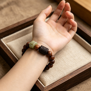 Bracelet unisexe en bois doré poli durable, forme lion Bodhi, perles Mala, accessoires de prière portables, <span class=keywords><strong>méditation</strong></span> quotidienne - Product Image 4
