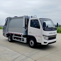 Camion compacteur de déchets diesel léger 5 m³ à transmission manuelle, châssis mini 4x2, fonctionnement flexible, zones rurales