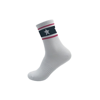Chaussettes de sport épaisses confortables pour femmes haut de gamme personnalisables noires avec motif étoile Longueur d'équipage tricotée pour une utilisation hivernale