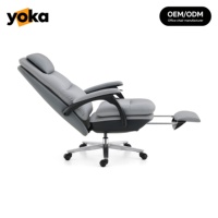Chaise de Direction Ergonomique en Cuir avec Repose-Pieds, Inclinable pour Bureau et Salon, Vente Directe Usine OEM/ODM