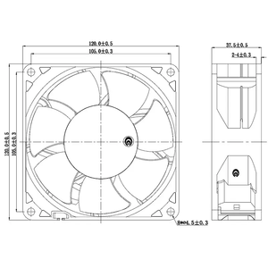 Gió đỏ <span class=keywords><strong>120</strong></span>*<span class=keywords><strong>120</strong></span>*38mm DC 12V trục quạt làm mát không khí cao khối lượng tiết kiệm năng lượng 3000rpm lưỡi nhựa OEM hỗ trợ sử dụng công nghiệp - Product Image 2