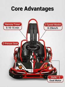 Kart à pédales pour enfants et adultes, voiture de course à batterie commerciale avec télécommande et capacité de charge de 130 kg - Product Image 6