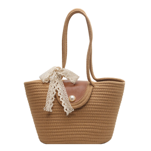 New <b>straw</b> <b>woven</b> <b>bag</b>, stylish and versatile vacation shoulder <b>bag</b> with large capacity. - Product Image 1