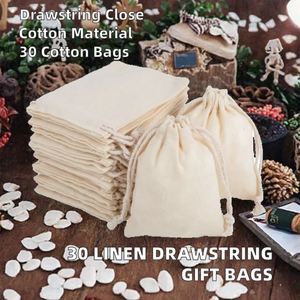 Sacs cadeaux en coton 7x9cm, petit sac cadeau avec cordon de serrage, pochette de mariage, sac à café en toile (Fabriqué en Chine) - Product Image 2