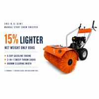 Balayeuse à neige multifonctionnelle JHS, moteur essence 6,5 CV, 80 cm, 3-en-1 (balayage, soufflage, bêchage), démarrage manuel, pour trottoirs municipaux