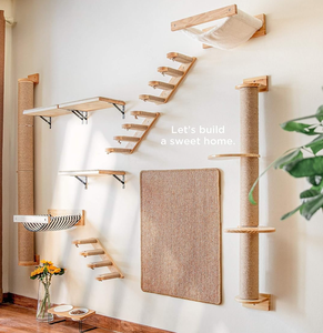 Lit pour chat mignon à prix d'usine, <span class=keywords><strong>hamac</strong></span> mural pour chat et perchoirs, meubles haut de gamme pour chat pour dormir, jouer et grimper - Product Image 6