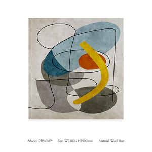 Vendita calda di lusso fatto a mano <span class=keywords><strong>tappeto</strong></span> colorato in fibra di lana modello astratto per sala da pranzo per bambini corridoio <span class=keywords><strong>tappeto</strong></span> di lana - Product Image 2