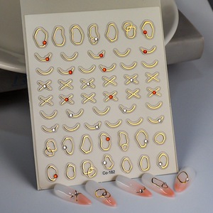Wholesale French Style Plastic Mini 3D Gold Pattern Art <strong>Nail</strong> <strong>Stickers</strong> for Luxury Design Waterproof Non-Toxic Press-On <strong>Nails</strong> - Product Image 1
