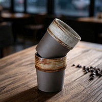 Personnaliser le logo et la boîte d'emballage, tasse à café en céramique vintage faite à la main, tasse à eau en porcelaine rétro pour le thé de l'après-midi