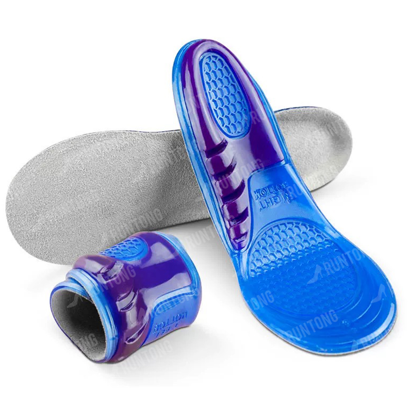 Gel de silicone esportivo com mensagem suave, absorção de choque, sapato de corrida, palmilha de gel confortável