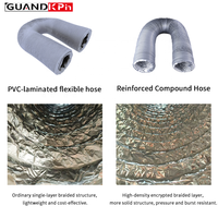 Tuyau flexible composite en aluminium argenté à densité accrue, directement de l'usine, pour système de ventilation HVAC