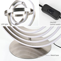 Lampe de table LED rechargeable multi-couches à structure annulaire pour chambre, salon, chevet, bar et décoration d'hôtel (vente en gros)