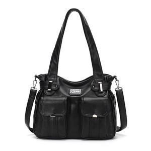 Bolso de hombro de mujer de gran capacidad y alta calidad al por mayor, bolso de mano de mujer a la moda, bolso de compras de cuero de color sólido para mujer - Product Image 6