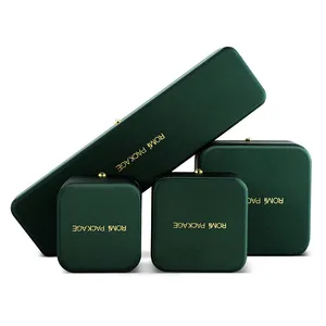 Romi Hoge Kwaliteit Sieraden Opbergdoos Pu Lederen Luxe Groen Magnetische Sieraden Geschenkdozen Met Logo