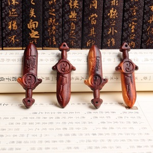 Colgante de espada de madera de durazno Linglong Pavilion de 6 pulgadas con amuleto taoísta grabado, accesorio personal - Product Image 2