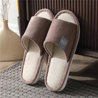 Chaussons unisexes en lin de chanvre, vente en gros d'usine, printemps-été, antidérapants, plats, souples et respirants, pour chambre et maison