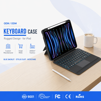 Keyboard Mini RGB Wireless USB-C Custom dengan Touchpad, Ultra Tipis, dan Stand yang Dapat Disesuaikan untuk iPad Air 10.9 & Pro 11