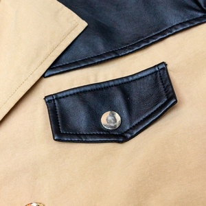 2025 Custom High Quality Ladies Long Luxury Trench Coats Wholesale Designer Unique PU Leather Patchwork Trench Coat for Women - Product Image 5