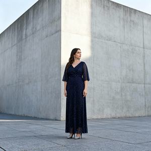 Abaya Elegante de Encaje de Poliéster de Alta Calidad, Nuevo Estilo para Mujeres Musulmanas, Vestido de Fiesta Personalizado al por Mayor - Product Image 1