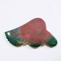 Bricolage Offres Spéciales Bian Pierre Néphrite Guasha Grattage Massage Vert Jade, Mousse agate Gua Sha Set