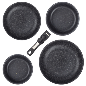 מטבח nonstick לחץ אלומיניום סט כלי בישול 7 חתיכות סט כלי בישול, סירים, מחבתות עם ידית במחבת נשלפת - Product Image 2