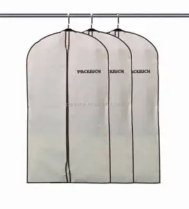 Рекламный нетканый чехол для костюма, пыленепроницаемый мешок на молнии для одежды