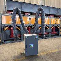 Extracteur de fumée mobile à double bras industriel pour stations de soudage multiples