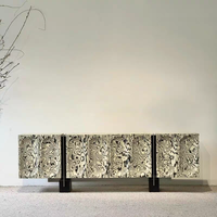 Meuble TV et Meuble Mural d'Entrée en Bois Massif Style Vintage, Design Artistique, Vente Directe Usine, Personnalisable