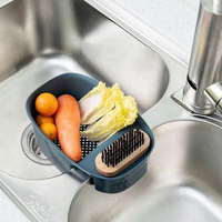 Filtre multifonctionnel Panier d'égouttage Filtre d'évier de cuisine Egouttoir à fruits et légumes en plastique pour outil de cuisine