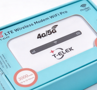 Router WiFi Mobile 4G LTE T-elek yang Dapat Disesuaikan, Perangkat Seluler Tidak Terkunci, Mifi Portabel Berukuran Saku dengan Baterai 3000mAh