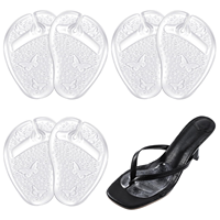 6 Pièces Coussinets Métatarsiens en Silicone pour l'Avant-Pied, Protections d'Orteils pour Sandales Thong et Tongs, Doux, Réutilisables, Inserts Amortissants