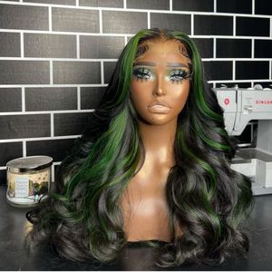 Perruque Ombrée Verte <span class=keywords><strong>Cheveux</strong></span> Vietnamiens en Gros Chevelure Humaine Vierge Brute Ondulée Perruques Brésiliens Hd Lace Frontal pour Femmes Noires - Product Image 1