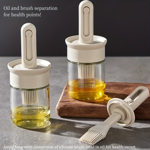 Brosse à huile en silicone 2 en 1 mignonne, brosse à badigeonner pour barbecue, distributeur d'huile pour le camping en plein air - Product Image 2