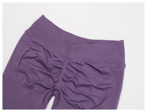 Seamless V Back Sport Custom Logo Yoga Deportivos Push up Lift Bum Efecto Muscular V Back Gym <b>Leggings</b> for <b>Women</b> - Product Image 6