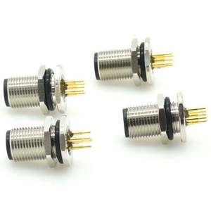 Moulage 5 broches mâle PCB Dip connecteur de soudure avant fixé M12 connecteur de montage sur panneau circulaire étanche prise - Product Image 2