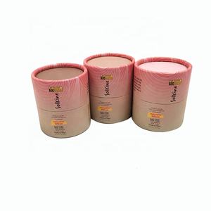 Tube cylindrique pour soins de la peau en carton recyclé personnalisé, emballage de tube de maquillage avec impression quadricolore - Product Image 1