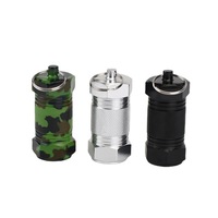 Porte-clés en forme de pilulier en alliage d'aluminium et acier inoxydable, usinage CNC personnalisé, finition pulvérisée, type fraisage, pour rangement portable en extérieur