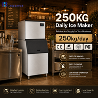 Machine à glaçons pour les chaînes de cafés et salons de thé, avec production de glaçons en cubes, boîtier en acier inoxydable et diagnostic automatique