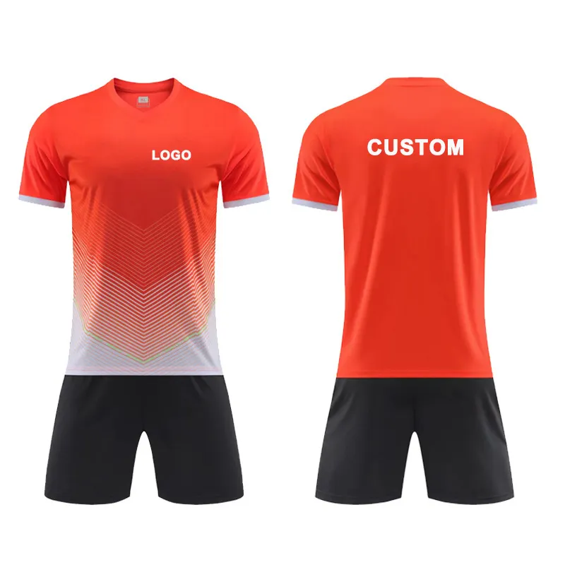 Groothandel Op Maat Sportkleding Voetbalkit Trainingspak Full Sublimatie Set Voetbalkit Digitaal Printen Club Voetbal Jersey
