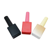 Bouteille en verre vide carrée givrée personnalisée pour vernis à ongles, 12 ml, avec pinceau et capuchon, impression de logo personnalisée, vente en gros