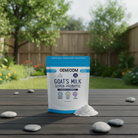 Formule pour animaux de compagnie au lait de chèvre, super probiotique 3-en-1 en poudre, chiens, chats, sevrage, croissance équilibrée, santé digestive, complément immunitaire, vitamines